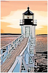 Marshall Point Lighthouse at Sunset - Digital Painting